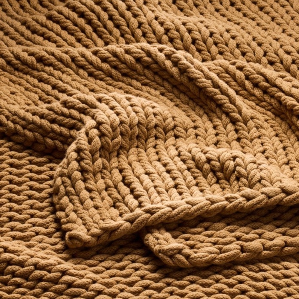 50"x70" Oversized Solid Bed Throw Warm Brown - Casaluna